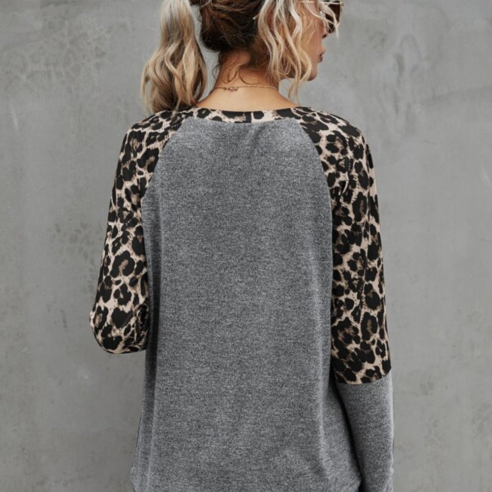 BOHO leopard print long raglan sleeve… - Picture 6 of 6